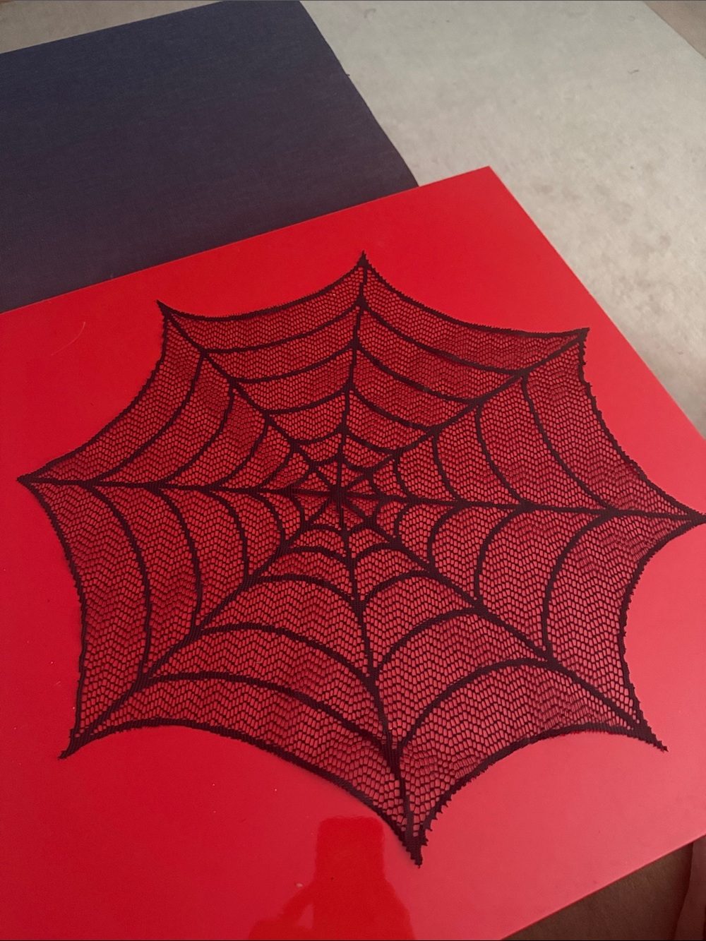 Black Spiderweb Lace Table Mat - Halloween Party Decor set of 2